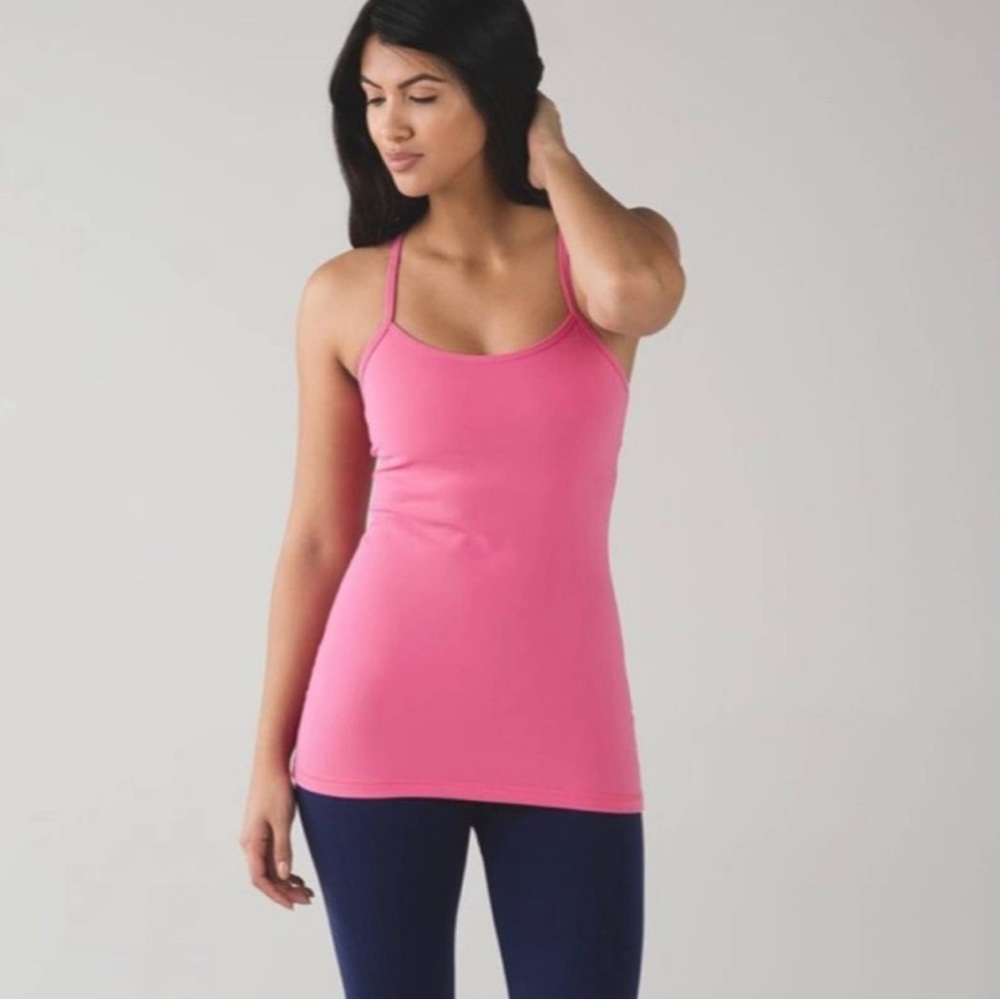 Lululemon Athletica Power Y Light Pink Tank Top Sz 6